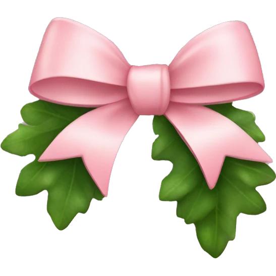 light pink bow on christmas mistletoe  emoji