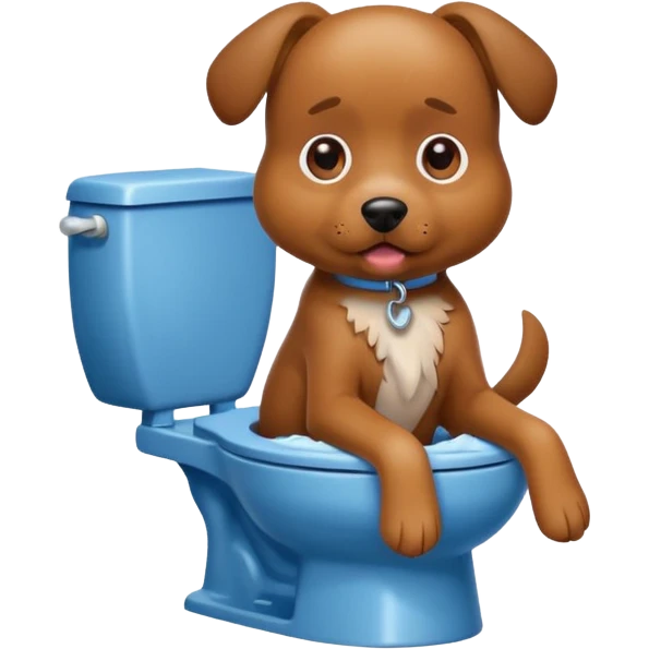 Dog on the toilet emoji