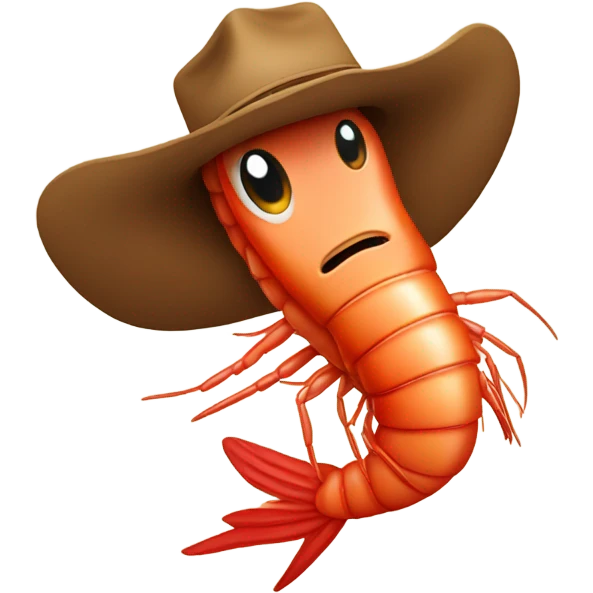 Shrimp wearing cowboy hat emoji