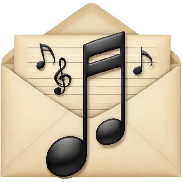 Mail with music note emoji
