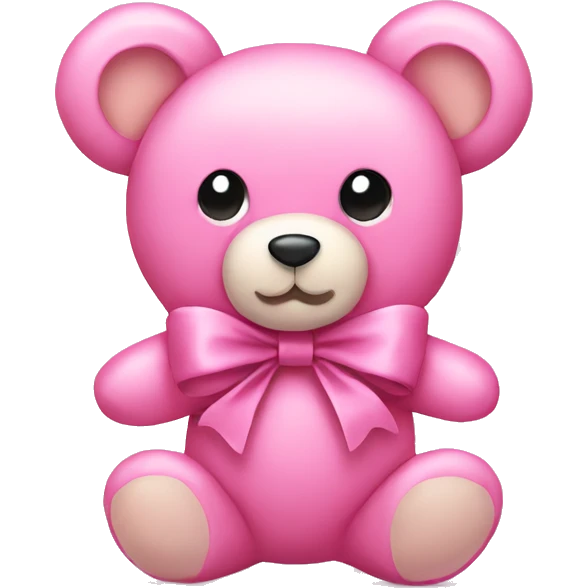 Pink teddy bear with a bow emoji