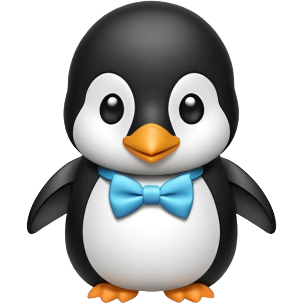 Penguin wear cute bow tie emoji