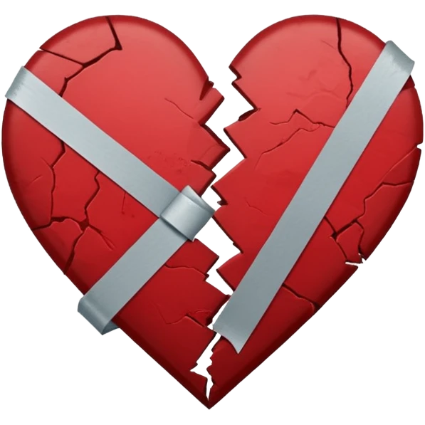 a dark red broken heart taped a little tape band emoji