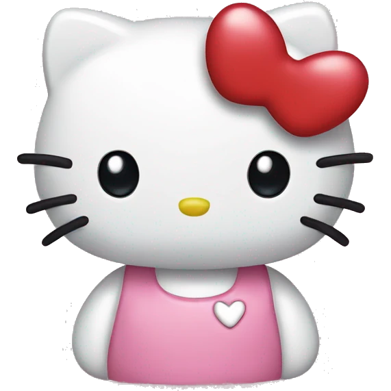 hello kitty with heart emoji