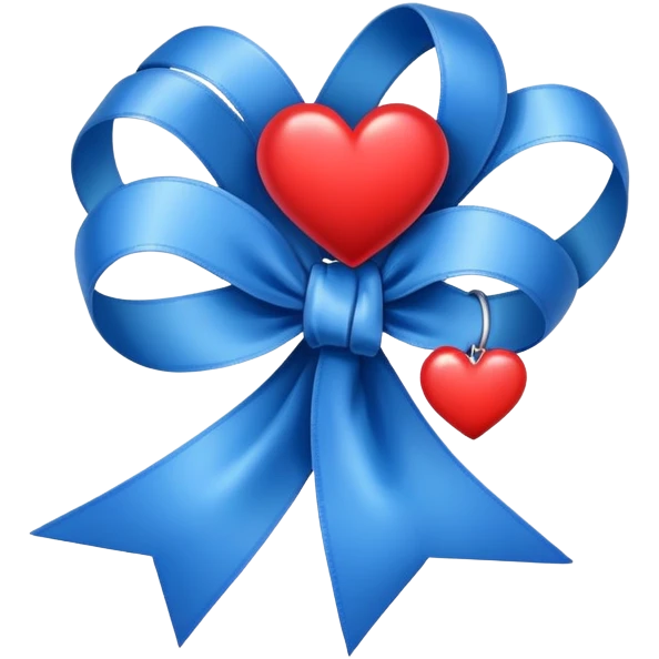 Corazón y lazo azul  emoji