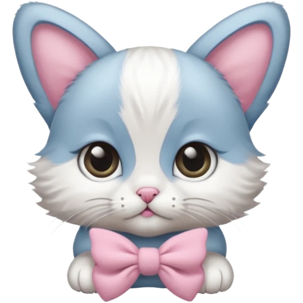 Bébé chat avec un noeud papillon rose emoji