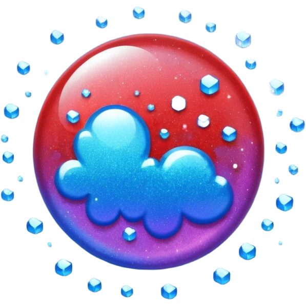 glitter red and blue raio emoji