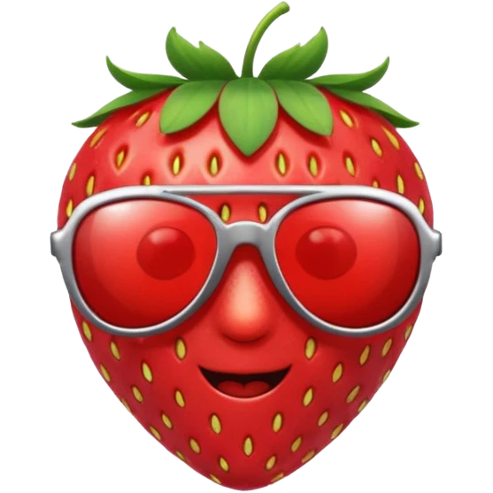 Fruit with Sunglasses, strawberry emoji