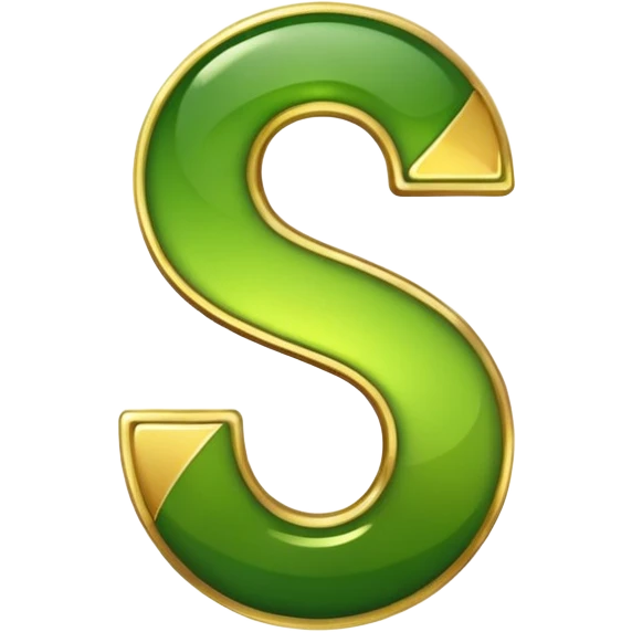 number four in golden and green shadows emoji