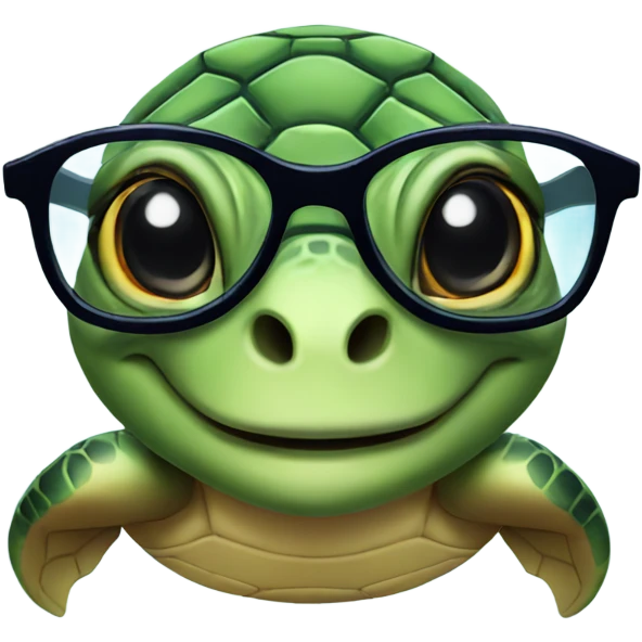 Sea turtle with glasses  emoji