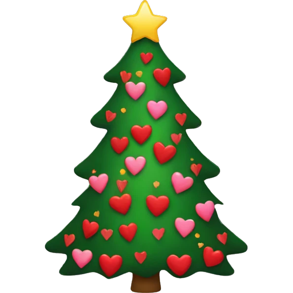 Christmas tree with hearts  emoji