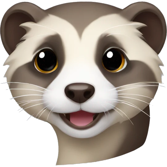 ferret solid with dark hair and white snout emoji