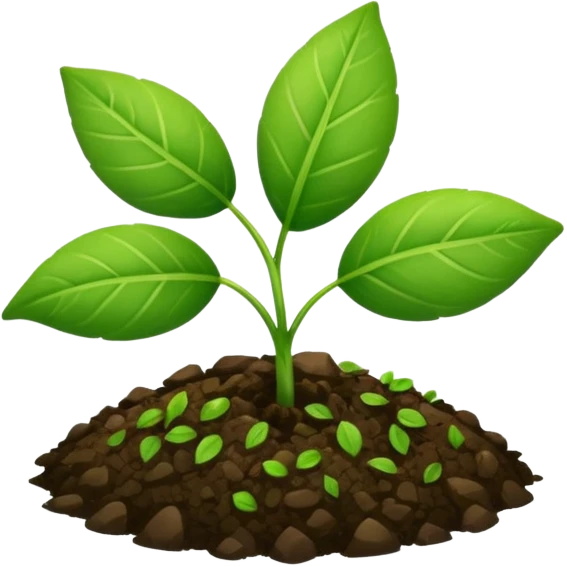 ground with small plant leaf emoji