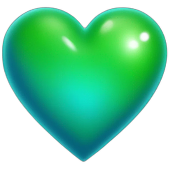 green blue heart emoji
