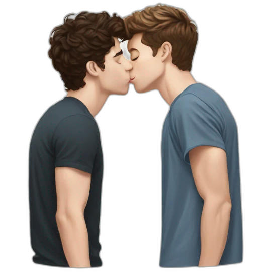 Shawn Mendes kissing JustinBieber emoji