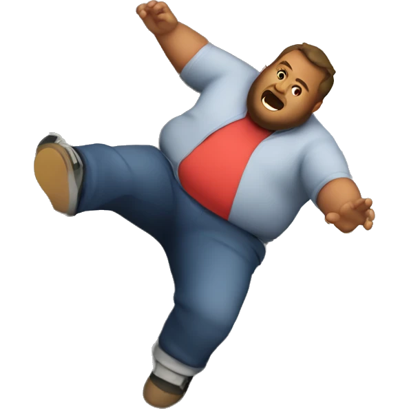 Fat man fall off a cliff emoji