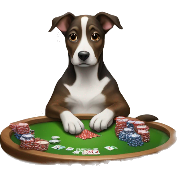 Dog playing poker emoji