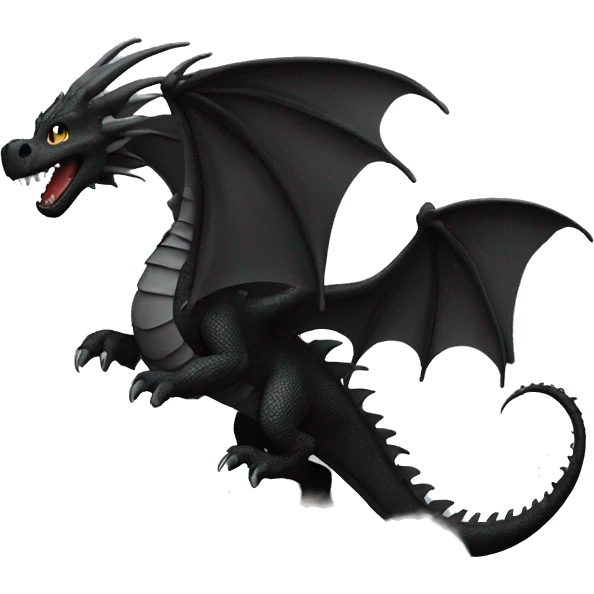 Black dragon flying in the clouds emoji