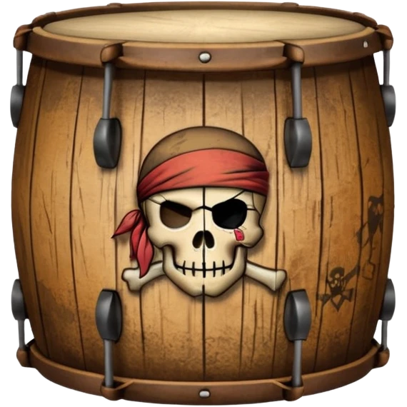 pirates stencile on drum emoji