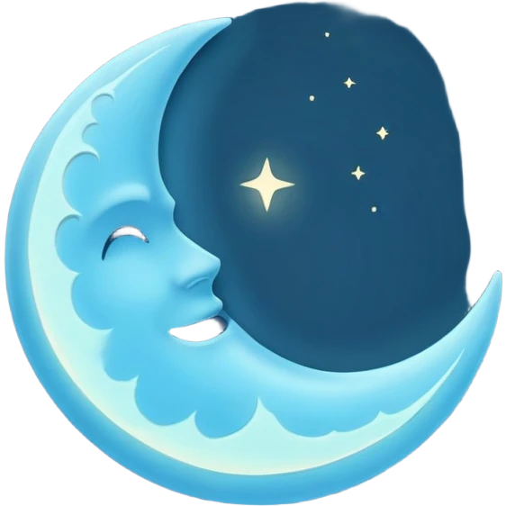 Light blue moon emoji  emoji