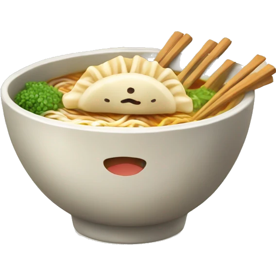 Ramen bowl with gyoza emoji