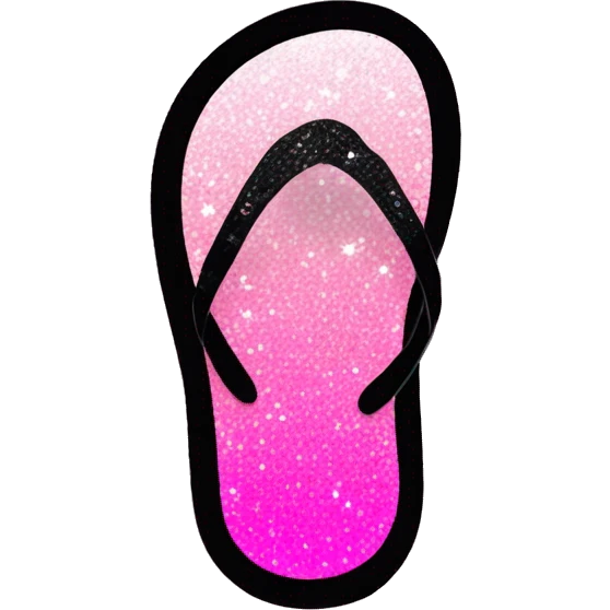 Pink ombre flip flop phone with glitter  emoji