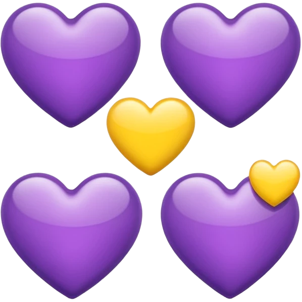 purple and yello hearts emoji