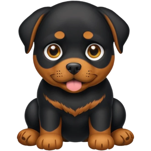 Crie um emoji de um cachorro rottweiler preto emoji