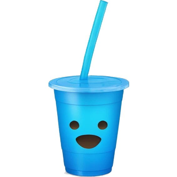 blue water cup with blue straw and blue lid with "roro" written on it emoji