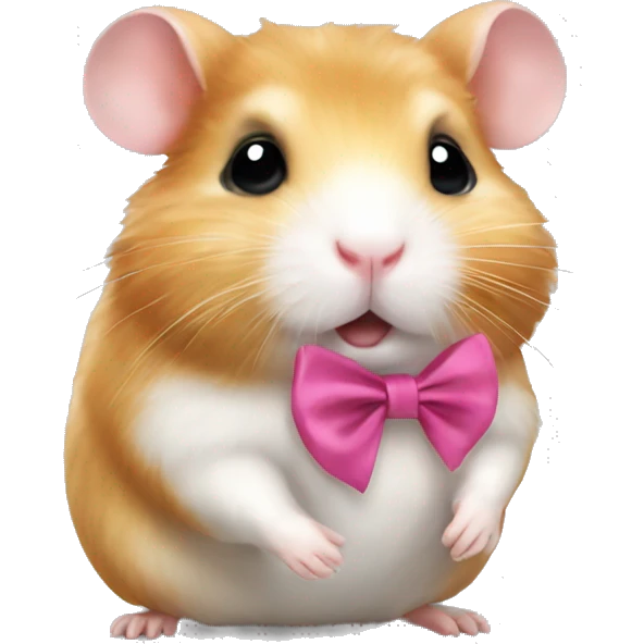 hamster cute with bow  emoji