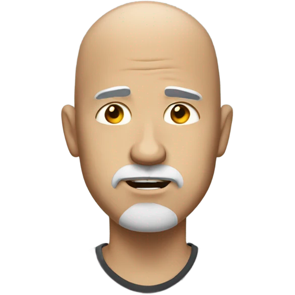 OMG pain bald man with white goatee  emoji