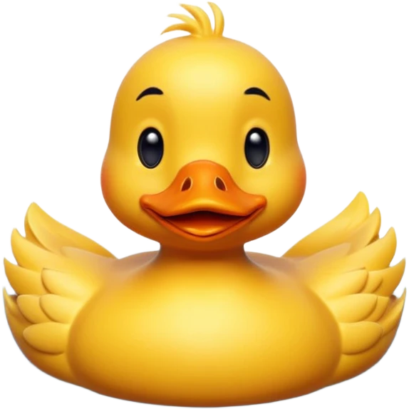 A 3D cartoon duck floating on a calm pond, soft ripples, rounded features, vibrant colors, cute and happy face, Memoji-style lighting. emoji
