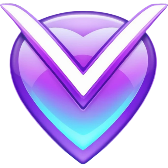 holographic purple checkmark emoji