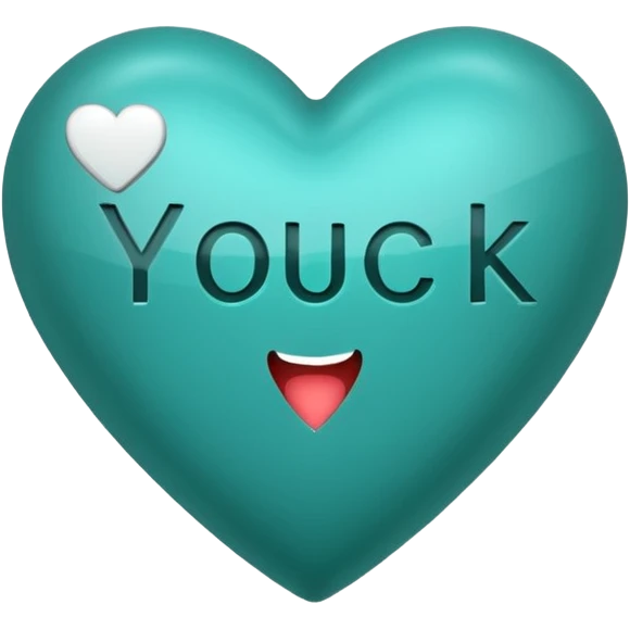 Teal heart with You Rock in italics and exclamation point wording emoji