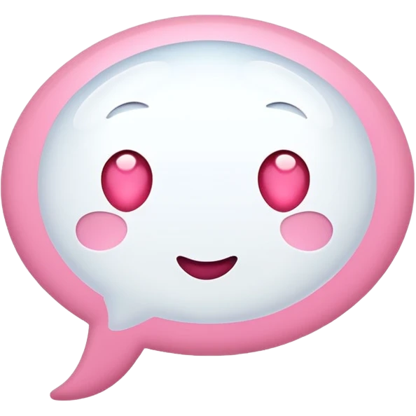 White Thinking bubble with pink hearts  emoji
