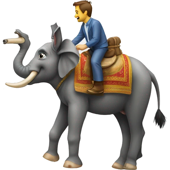 Elephant riding donkey emoji