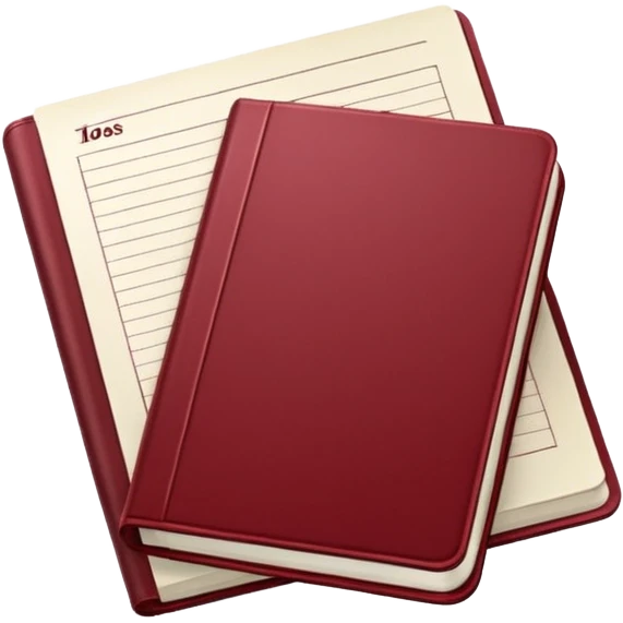 HAZ UN planificador de lista de objetivos en color vinotinto/rojo carmesí brillante, con hojas de cuaderno blancas (no agregues frutas ni nada de eso) https://imgproxy.attic.sh/insecure/f:png/plain/https://attic.sh/z0hvfdddapmiax935oa389bq0wzk  emoji