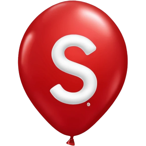 red Christmas balloon with white "S" logo emoji