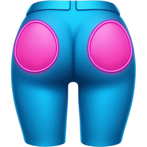 minimalist cartoon butt, neon pink and blue glowing outline, smooth rounded shapes, cyberpunk aesthetic, high contrast, vector style, no background emoji