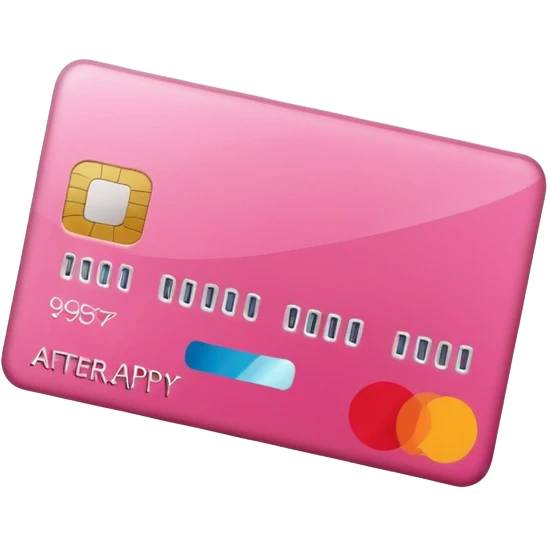 pink big afterpay word on a credit card emoji