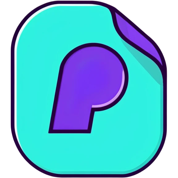 3D Purple and Turquoise Pinterest icon emoji