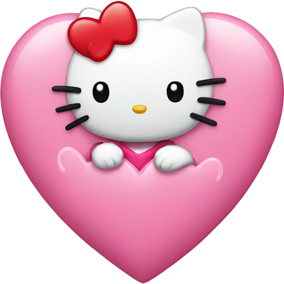 hello kitty with heart emoji