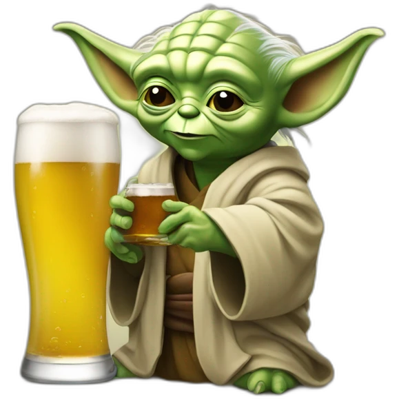 Yoda qui boit une bière emoji