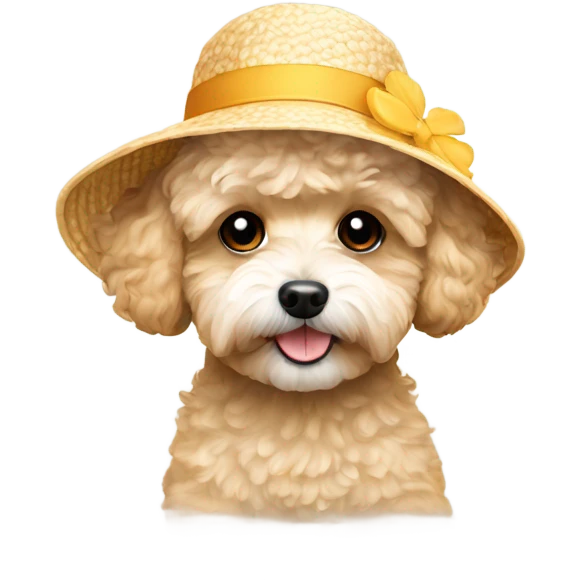 Maltipoo with sun hat emoji