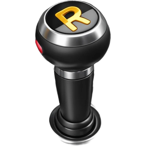 car gear shift stick with R for reverse highlighted emoji
