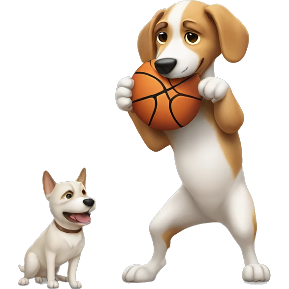 dog shooting a basketball emoji