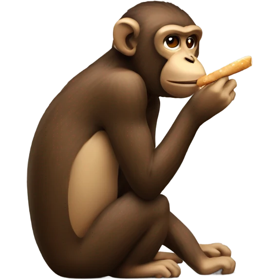 Monkey with baguette smoking  emoji