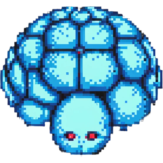 un cerveau qui parle, style pixel art emoji