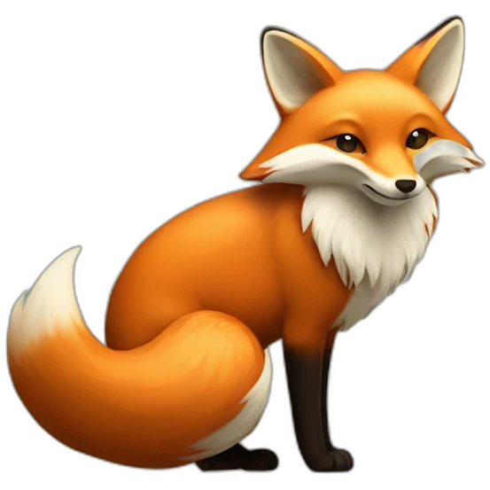 fox with fan of 9 lotusshaped tails at back emoji