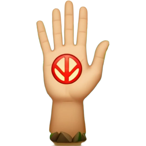 forest character hand out stop gesture glowing rune palm emoji